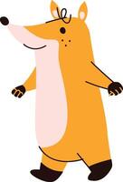 Cheerful Walking Fox Character vector