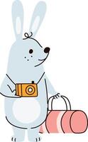 Rabbit Traveler with Camera vector