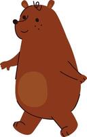 Cheerful Walking Bear Character vector