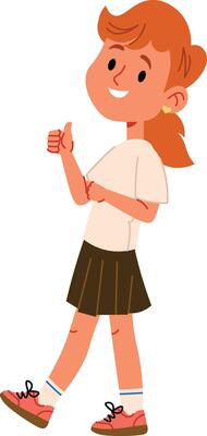 Smiling Girl Giving Thumbs Up Child