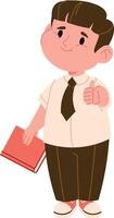 Smiling Boy Holding Book vector