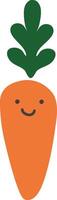 Smiling Carrot with Leaves vector