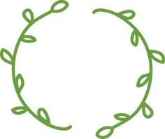 Leafy Vine Circle Frame vector