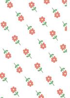 Floral Pattern with Simple Flowers Background vector