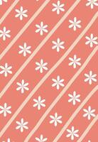 Floral Pattern with Diagonal Stripes vector