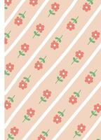 Floral Pattern with Diagonal Stripes Background Abstract vector
