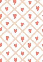 Heart Pattern with Geometric Grid Background vector