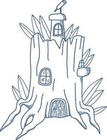 Fairytale Treehouse with Telescope vector