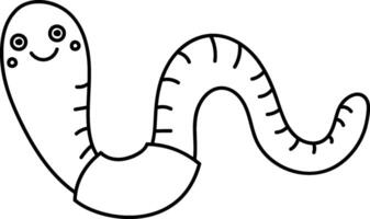 Smiling Cartoon Worm Doodle vector