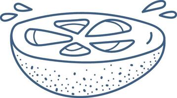 Lemon Slice with Juice Droplets vector