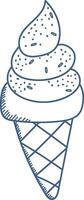 Ice Cream Cone Sketch vector