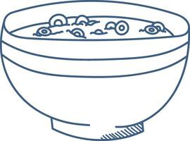 Bowl of Soup with Noodles vector