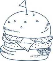 Hand-Drawn Burger with Flag vector