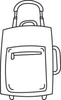 Outlined Travel Suitcase Sketch vector
