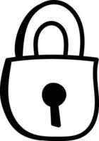 Hand-Drawn Padlock Sketch vector