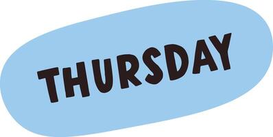 Thursday Text in Oval Shape vector