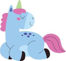 Playful Unicorn with Closed Eyes vector