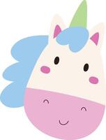 Smiling Unicorn Face vector