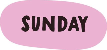 Bold Sunday Text on Oval Shape vector