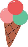 Ice Cream Cone with Scoops Design vector