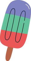 Striped Ice Cream Popsicle vector