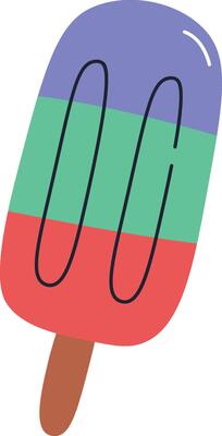 Striped Ice Cream Popsicle