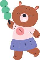 Dancing Bear with Ice Cream vector