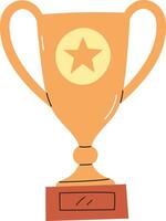 Trophy with Star Emblem Sign Object vector