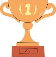 Trophy Cup with Number One vector