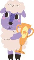 Sheep Holding Trophy vector