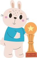 Bunny Holding a Trophy vector