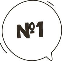 Speech Bubble with Number One vector