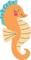 Smiling Seahorse with Fins vector
