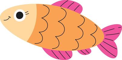 Smiling Cartoon Fish Element vector