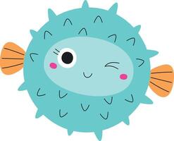 Pufferfish with Winking Eye vector