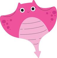 Smiling Cartoon Stingray vector