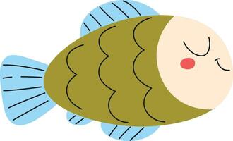 Sleeping Fish with Scales vector