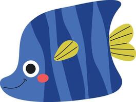 Smiling Cartoon Fish with Stripes Design vector