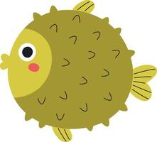 Cartoon Pufferfish with Spikes vector