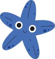 Smiling Starfish with Big Eyes Design vector