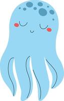 Smiling Octopus with Closed Eyes vector