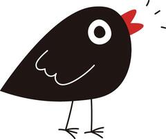 Bird Chirping with Open Beak vector