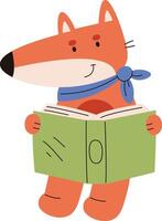 Fox Reading a Book vector
