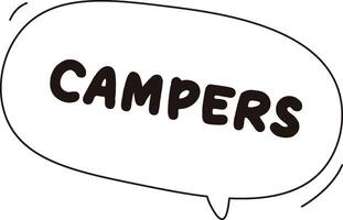 Speech Bubble with Campers Text vector
