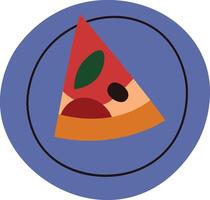Geometric Pizza Slice on Plate vector