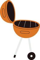 Barbecue Grill with Open Lid vector