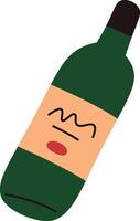 Wine Bottle with Abstract Label vector
