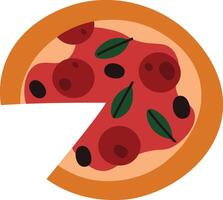 Pizza Slice with Toppings vector
