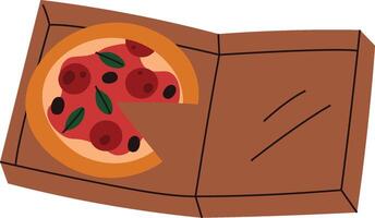 Pizza Slice in Open Box vector