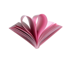 Heart shaped pages in pink book for love themes and design png